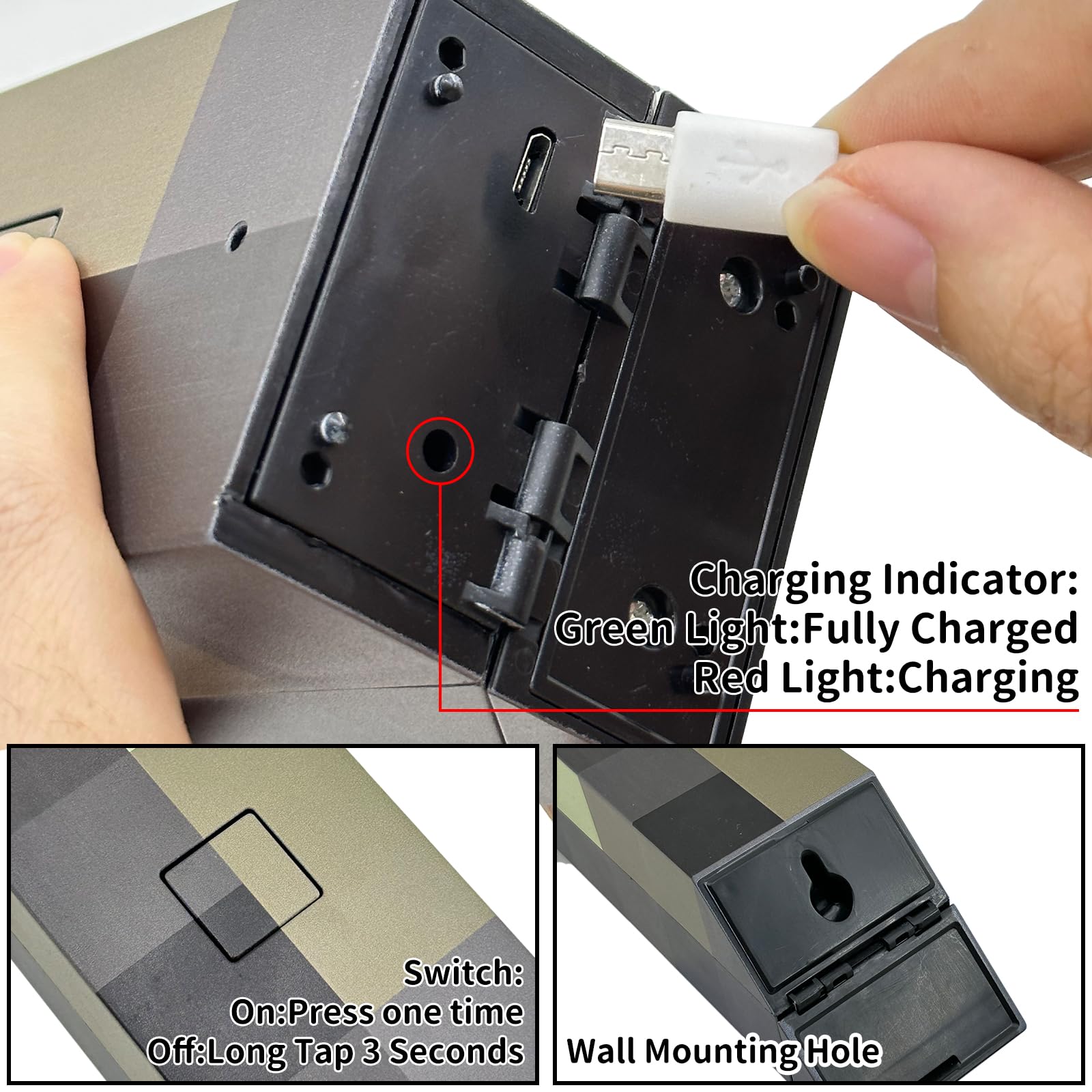 Rechargeable night lamp with charging indicator keeps your space softly lit.