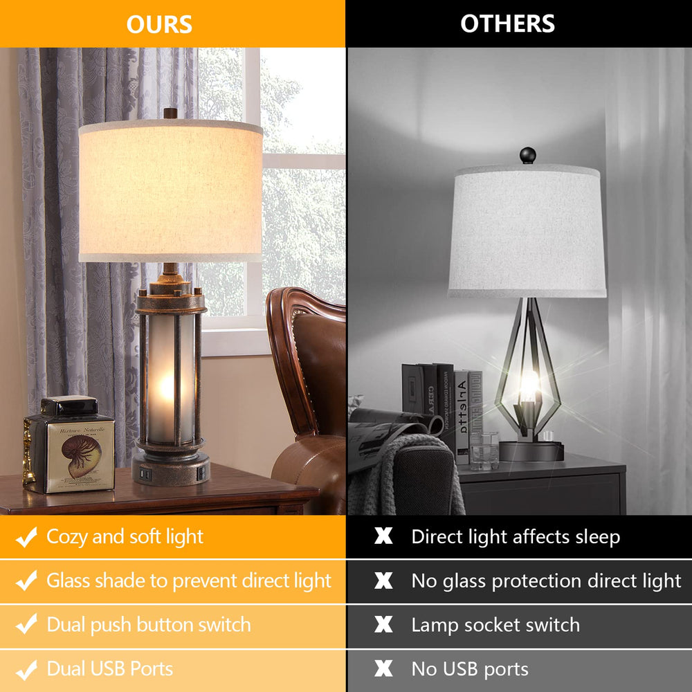 AIEAMPDO bronze table lamp displaying top light option for bright illumination