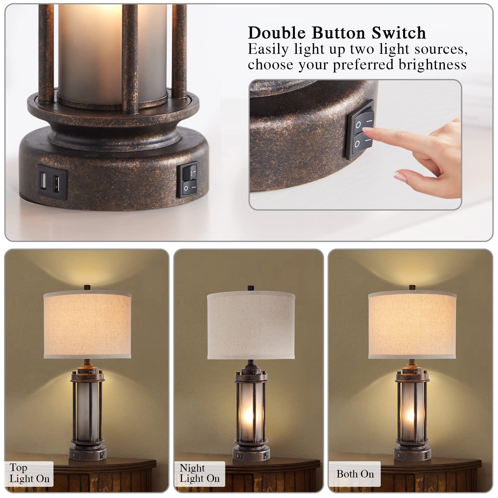 AIEAMPDO linen shade diffuses light for a soft, comfortable glow