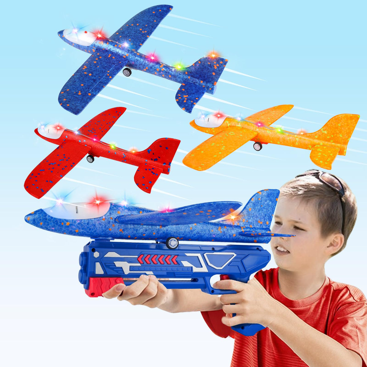 Aiencsai blue plane glider for outdoor play and sharing