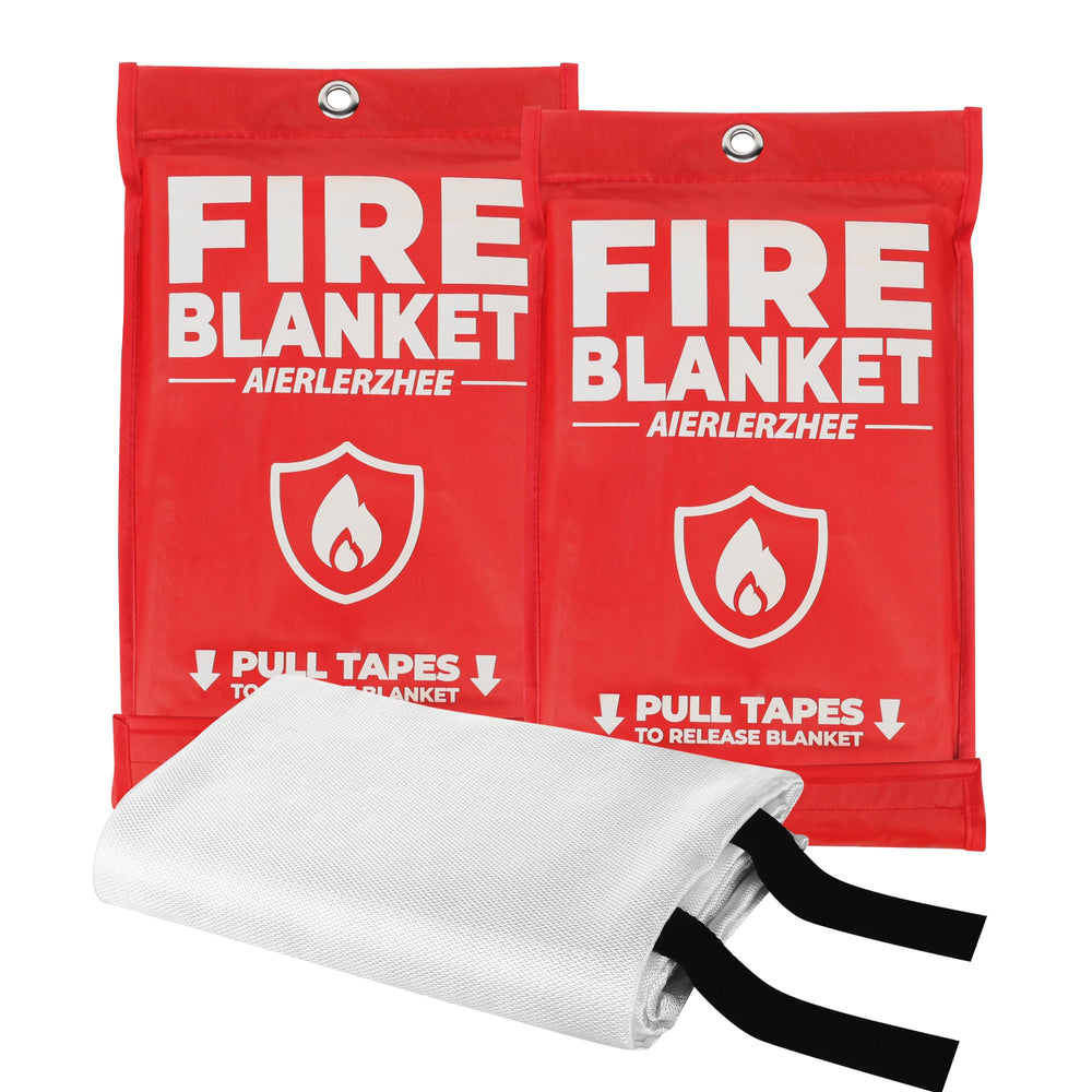 AIERLERZHEE fire blanket in red pouch for quick kitchen grease-fire suppression.