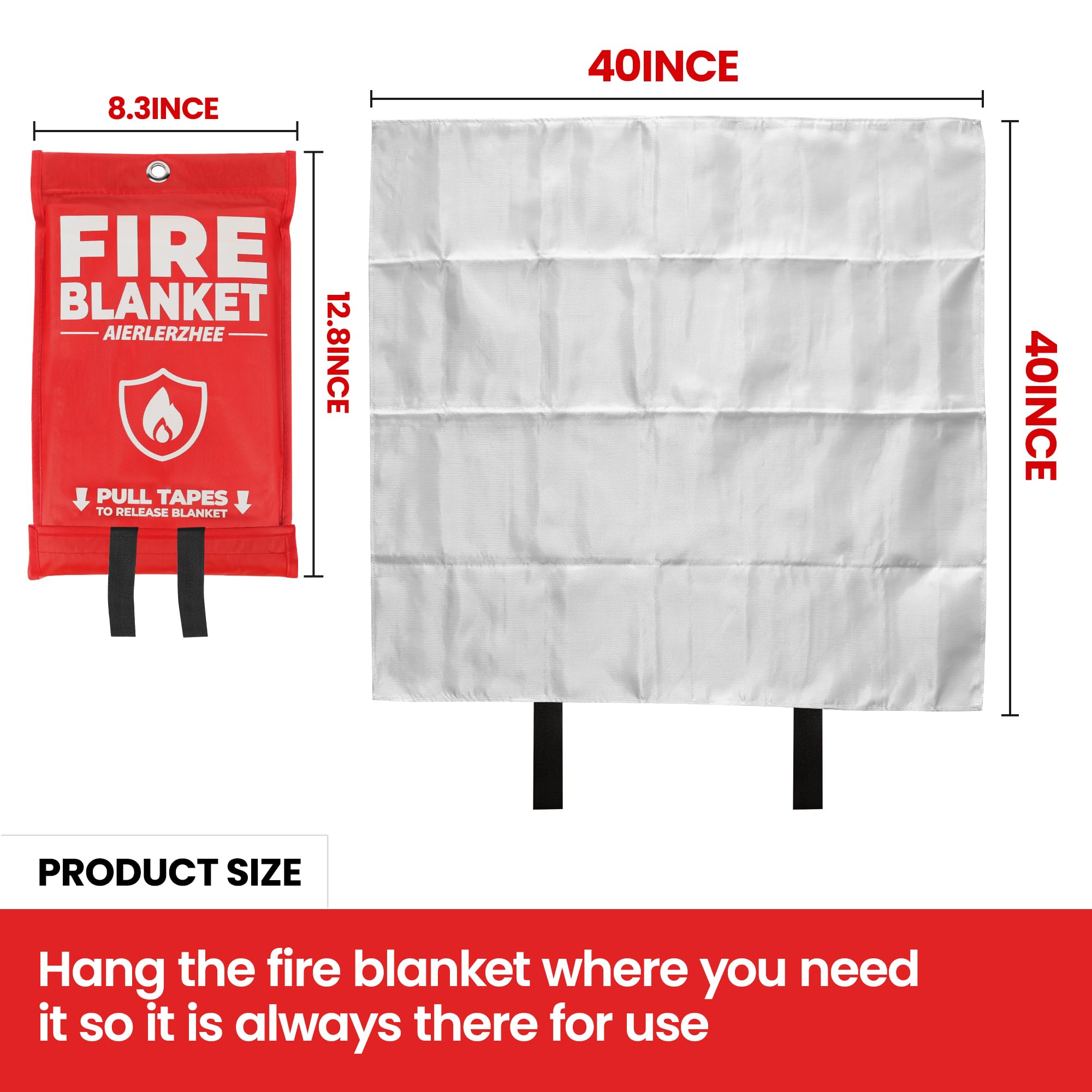 AIERLERZHEE fiberglass blanket detail showing heat resistance and easy handling.