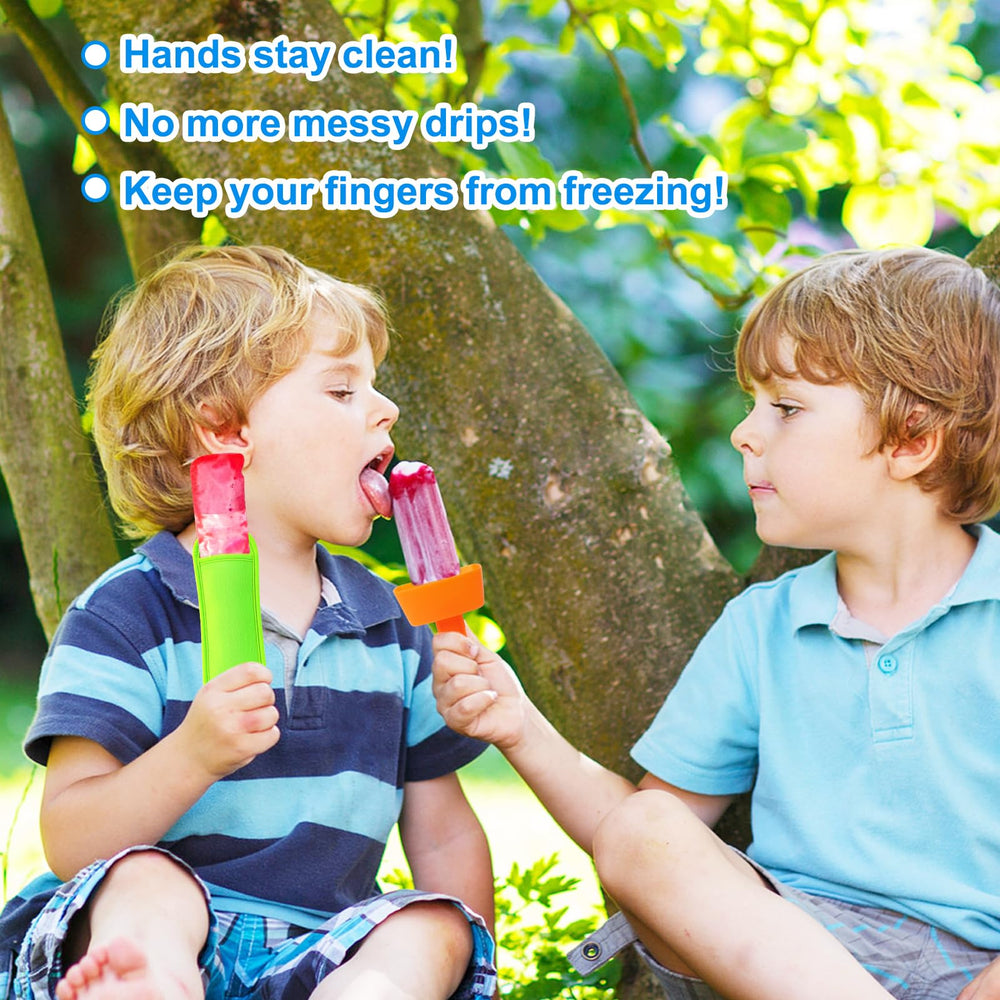 AIERSA extended-grip design helps small hands grip popsicles easily.