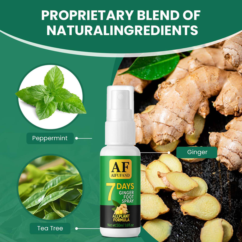 AIFUFAND ginger root and tea tree oil close-up supports soft feet.