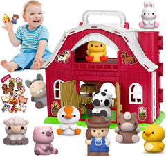 Aigybobo big red barn shows sturdy structure for imaginative play and learning.