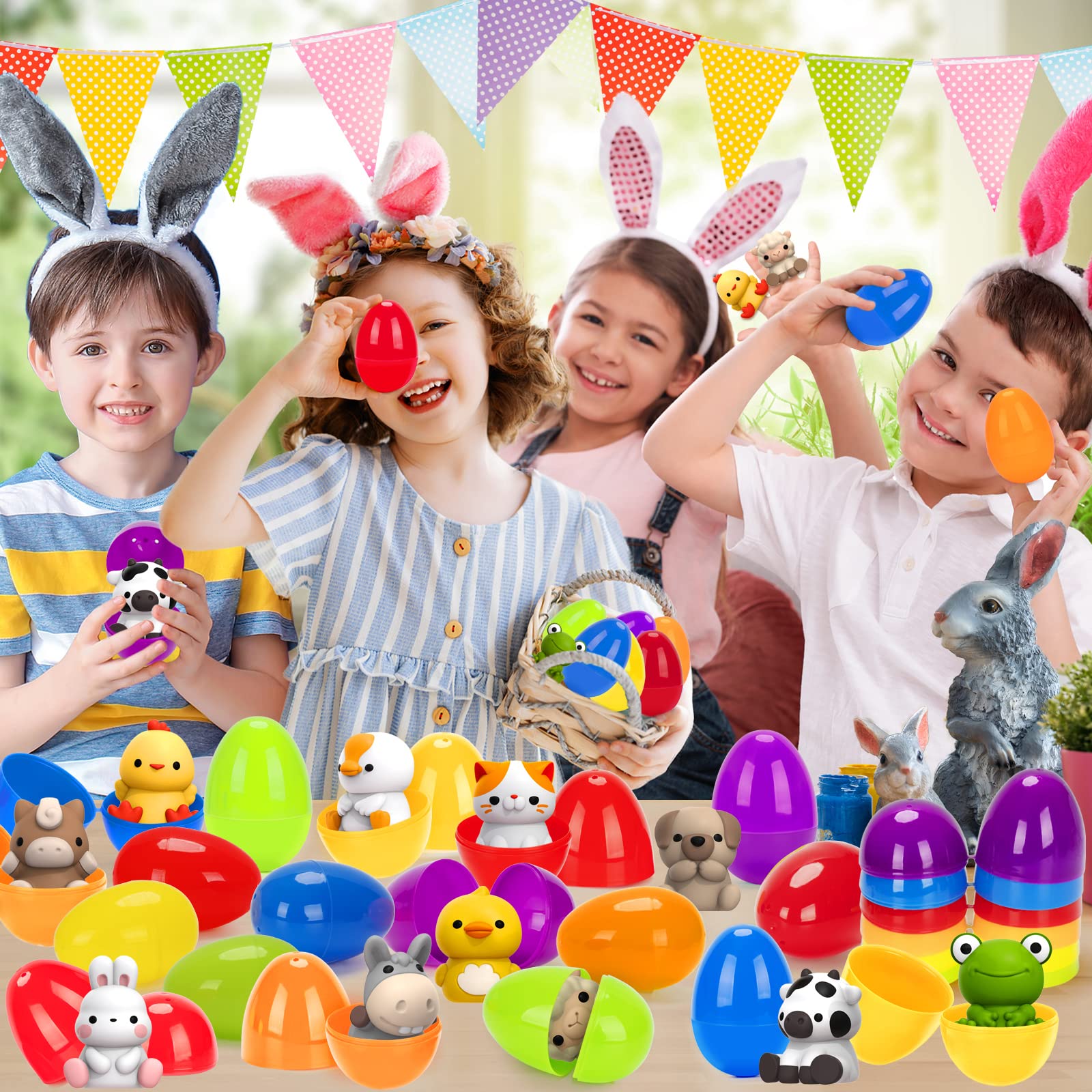 Aigybobo Easter egg hunt toys inviting cooperative play.