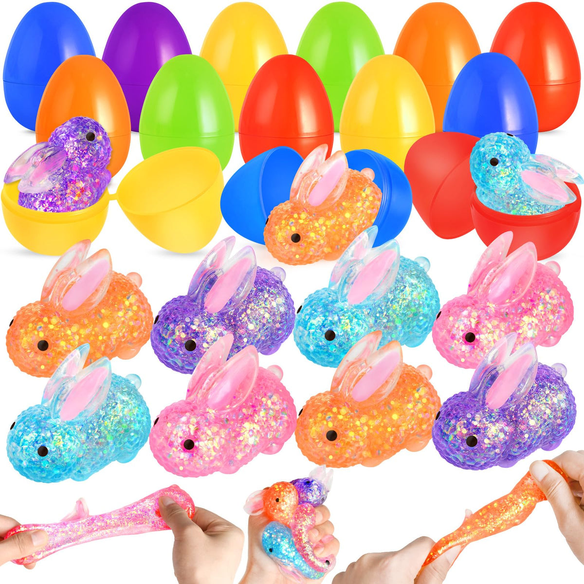 Aigybobo Easter eggs filled with toys for engaging hunts.