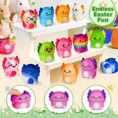 Aigybobo Easter grass display with bright eggs ready for hiding.