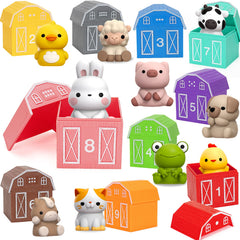 Aigybobo farm animals 20-piece set for finger puppet play and early learning.