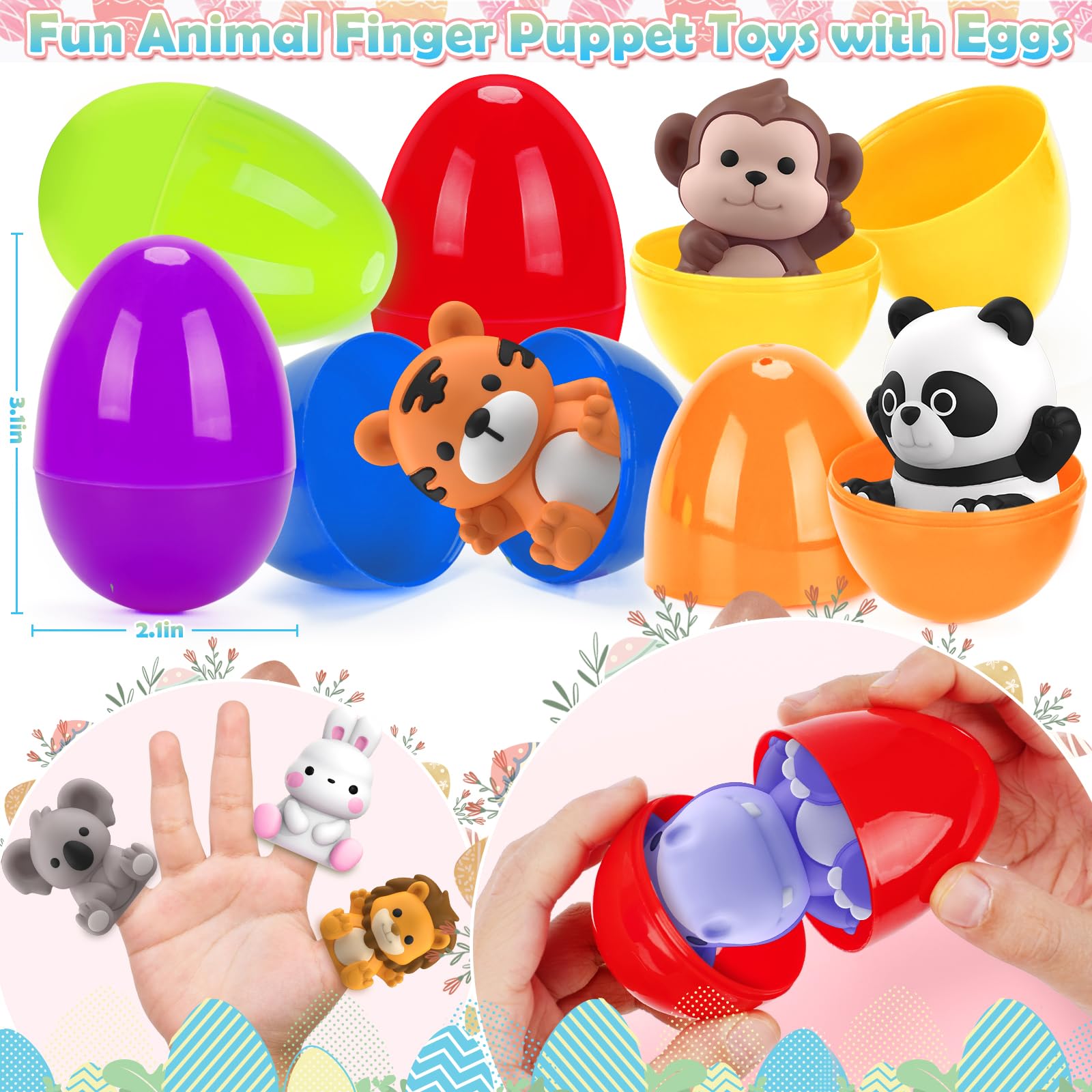 Aigybobo Easter party favors pack with eggs and puppets for gifts
