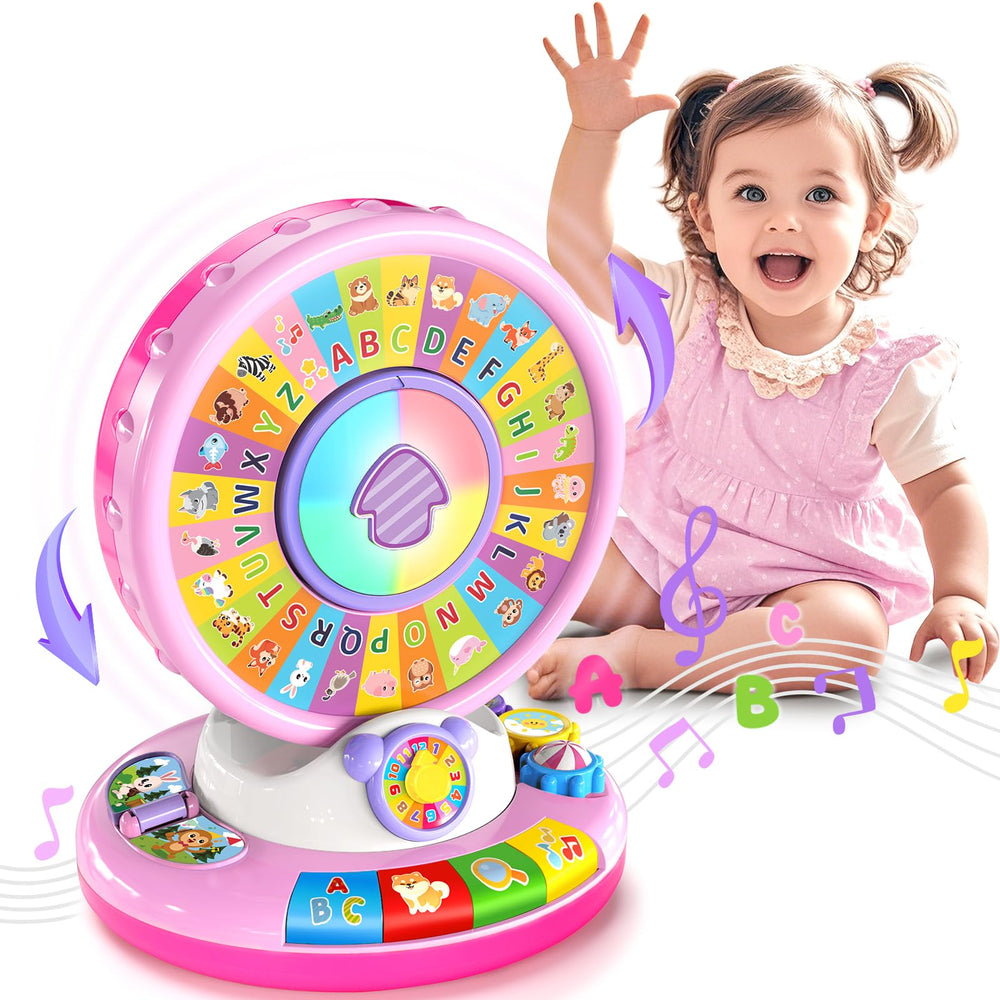 Aigybobo Spin and Sing Zoo wheel spins to reveal letters and animal sounds.