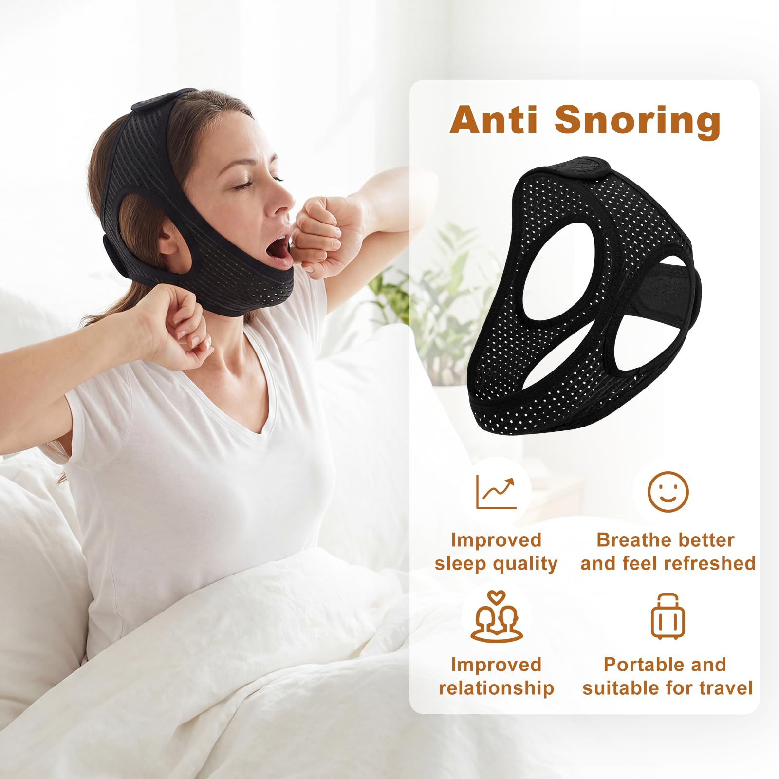 Aikaplus Anti snore device used in bedtime routines.
