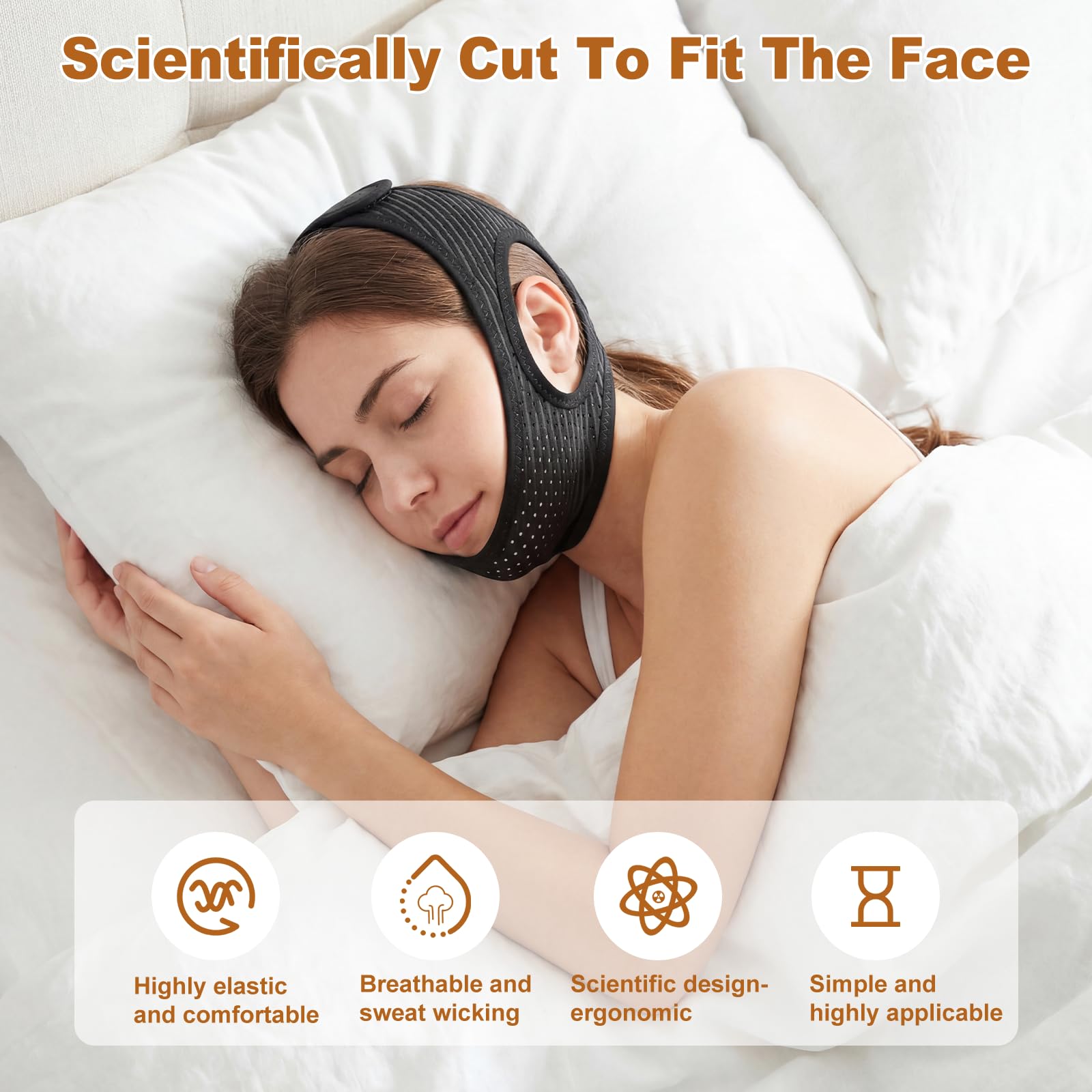Aikaplus Black 54cm strap with adjustable rear and ear areas.