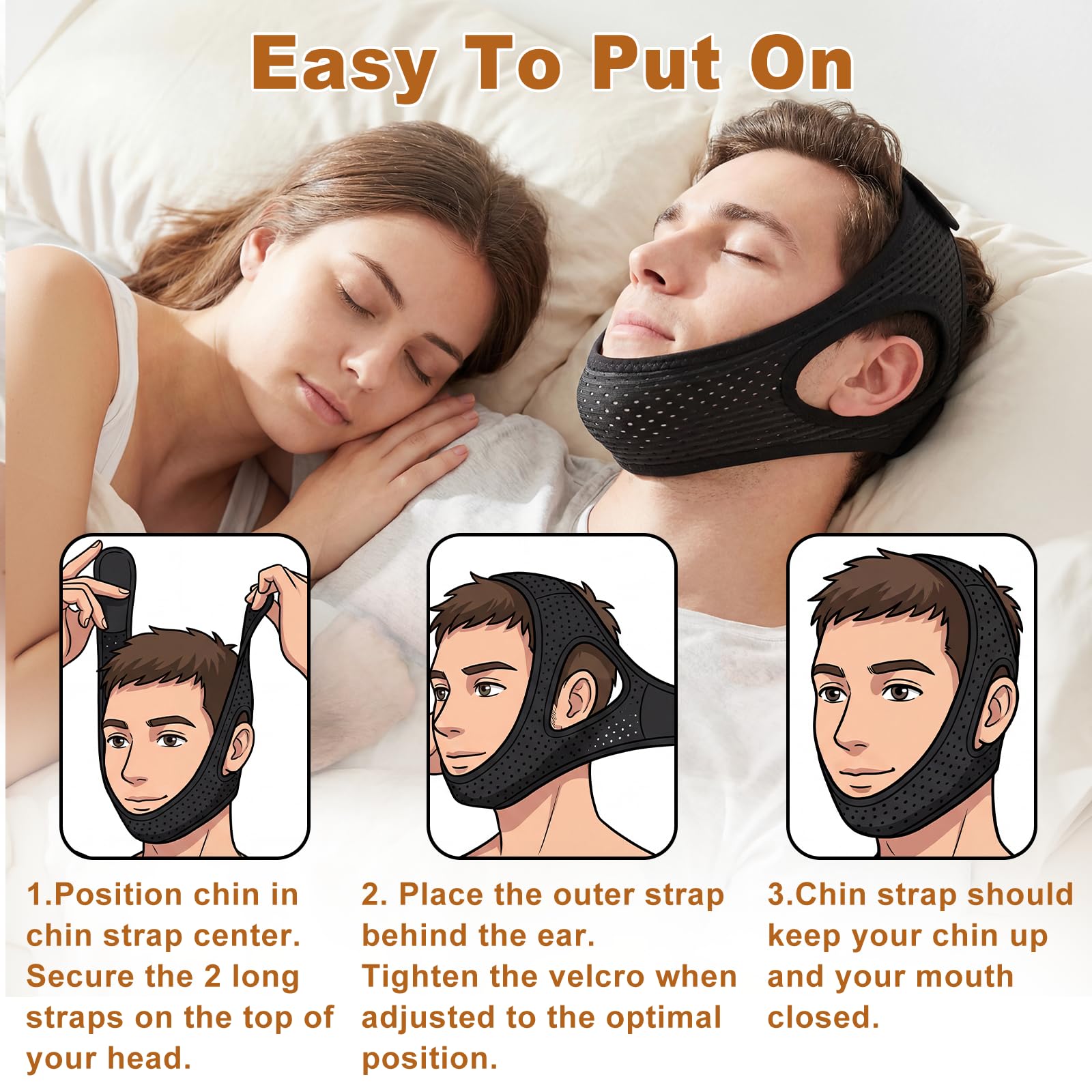 Aikaplus Lightweight travel chin strap folded for easy packing.