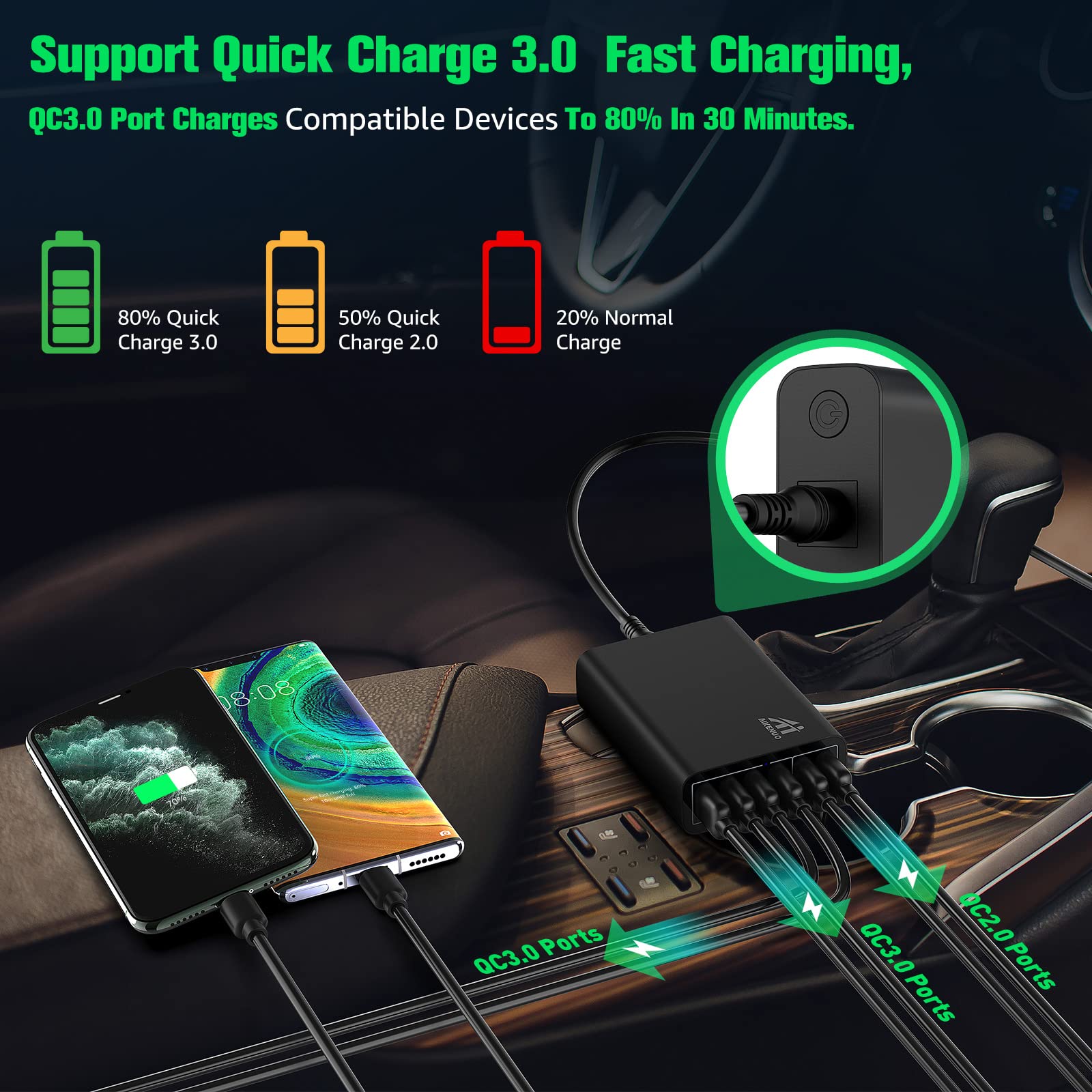 AI AIKENUO dash-mount bracket included for easy in-car installation.