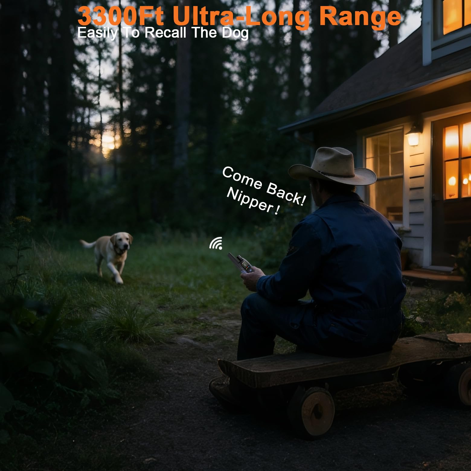 Aikko remote's night-visibility light aids safe training after dark.