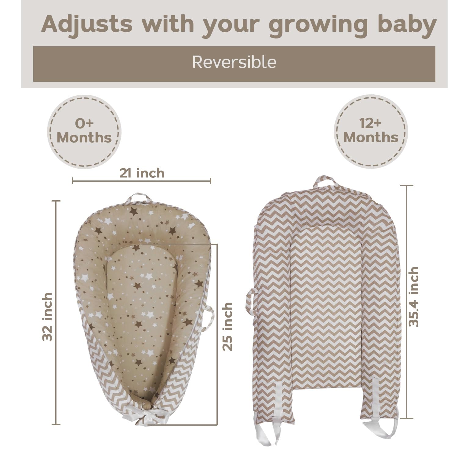 Aila+Aiden organic cotton baby nest, breathable and cozy for daytime use