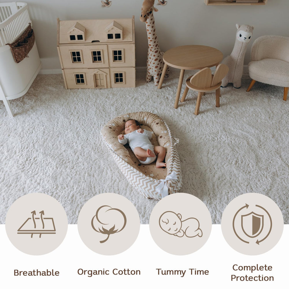 Aila+Aiden CPSIA/CPC certified safety lounger for supervised daytime moments
