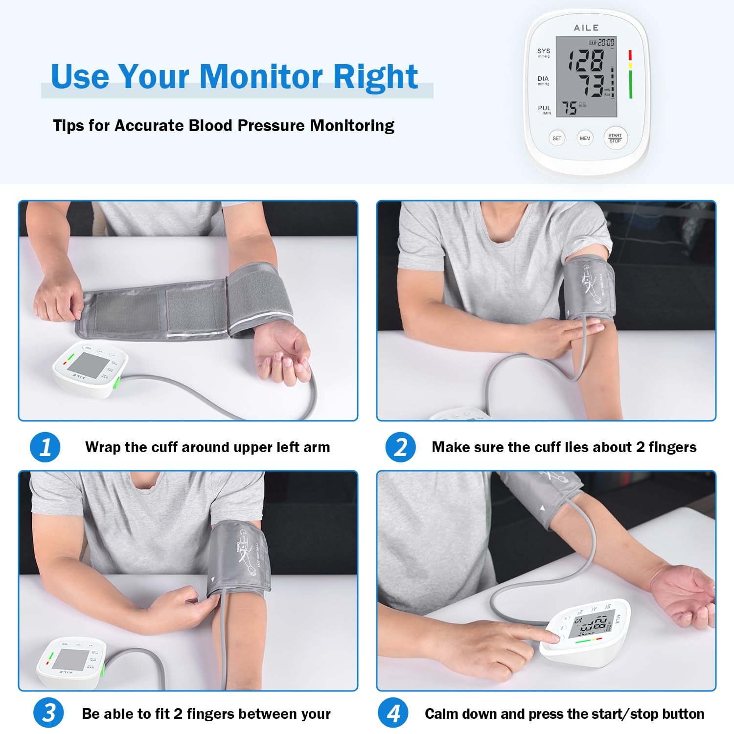 AILE durable ABS casing protects the monitor during daily use.