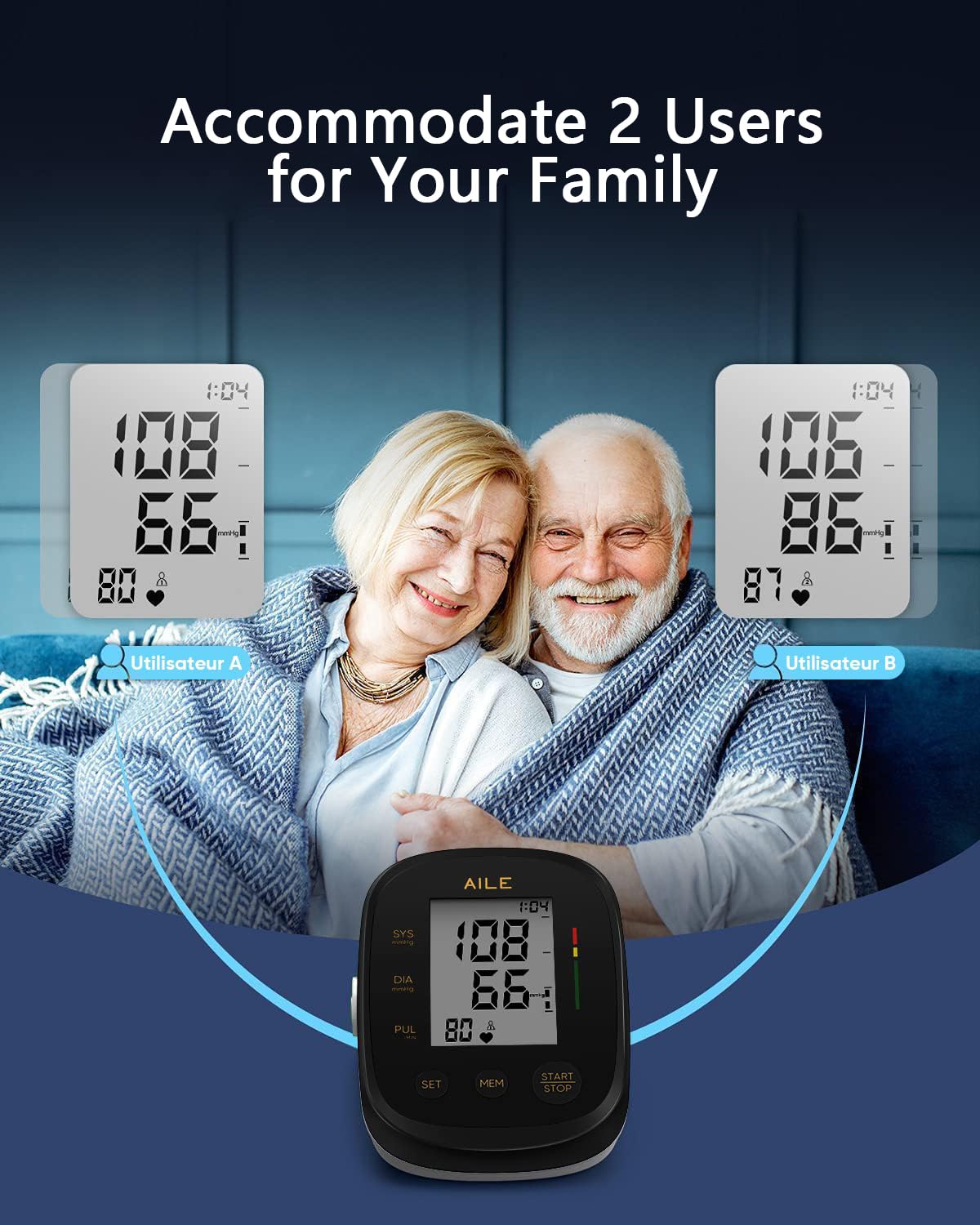 AILE Blood Pressure Monitor designed for simple home use and quick checks