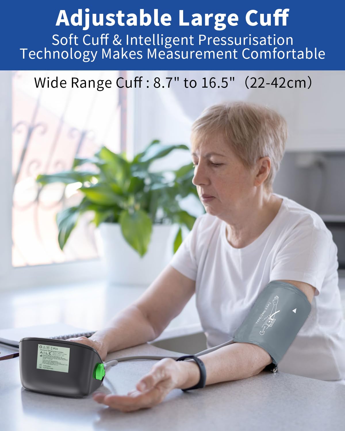 AILE monitor supports two users with separate, timestamped readings.