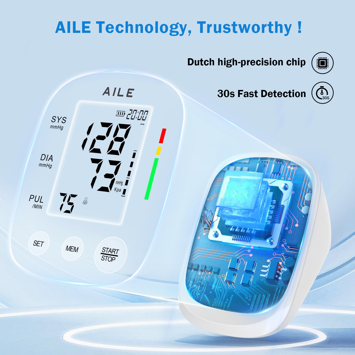AILE memory feature stores 99 readings per user for two users.