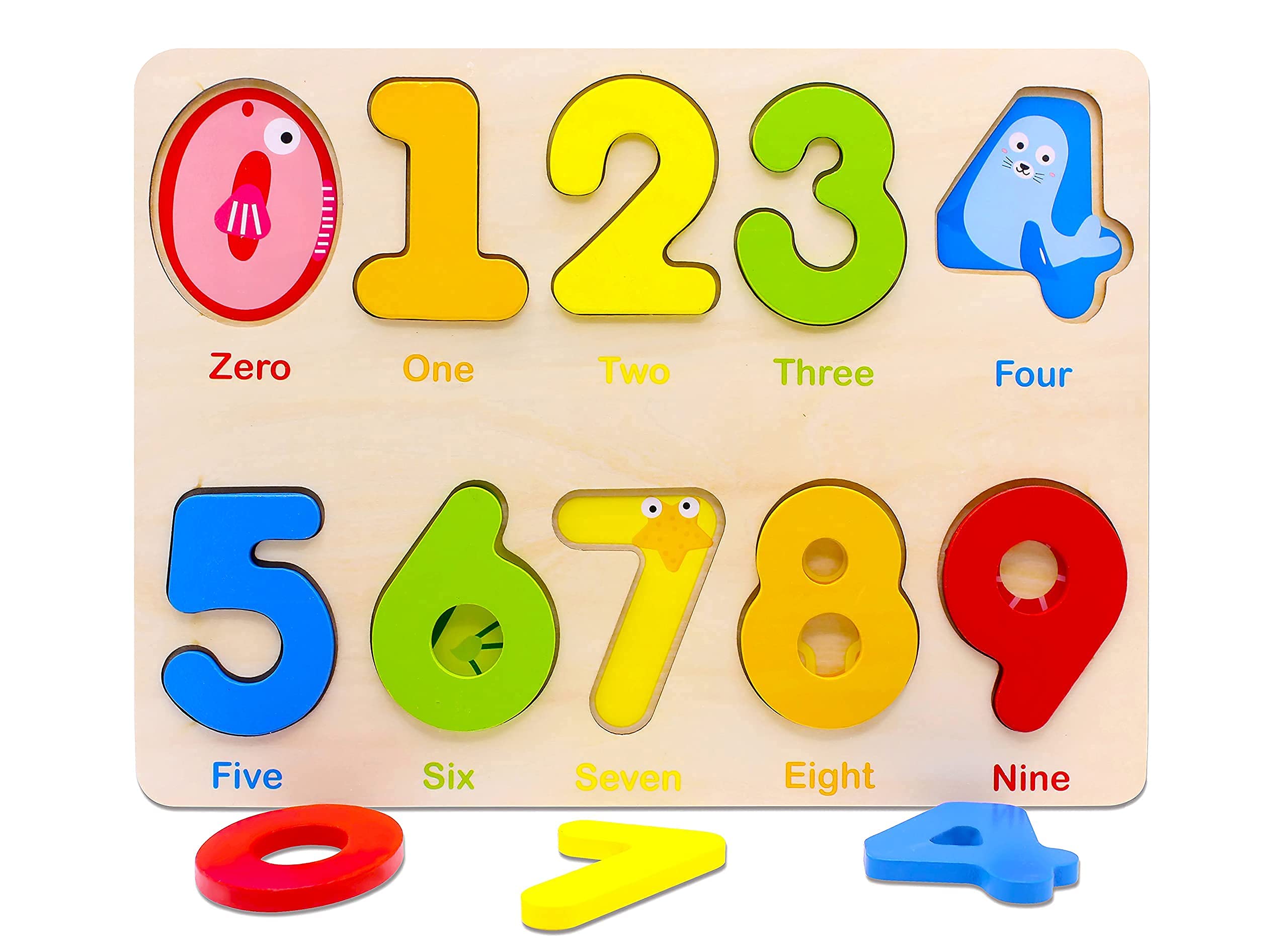 Aile wooden number puzzles with bright colors for engaging learning sessions