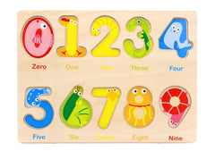 Aile wooden number puzzles promote hand-eye coordination through hands-on play