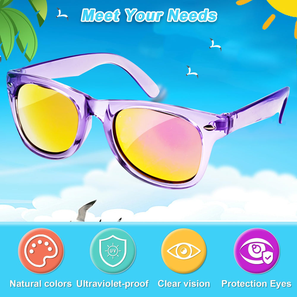 AILEHO kids sunglasses sized for ages 3 to 8 for a secure fit