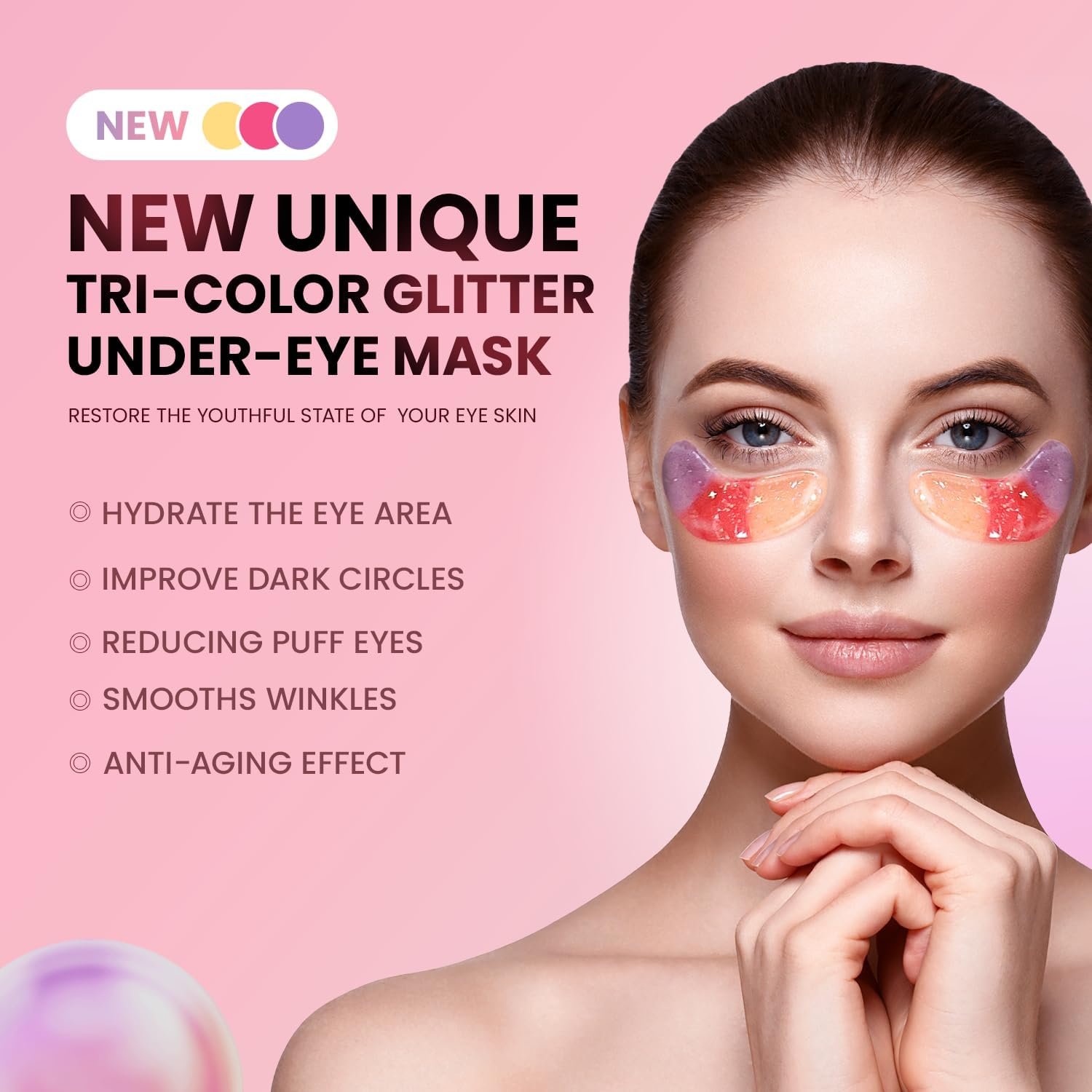 AILEORY hyaluronic and collagen eye patches enhance skin firmness and elasticity