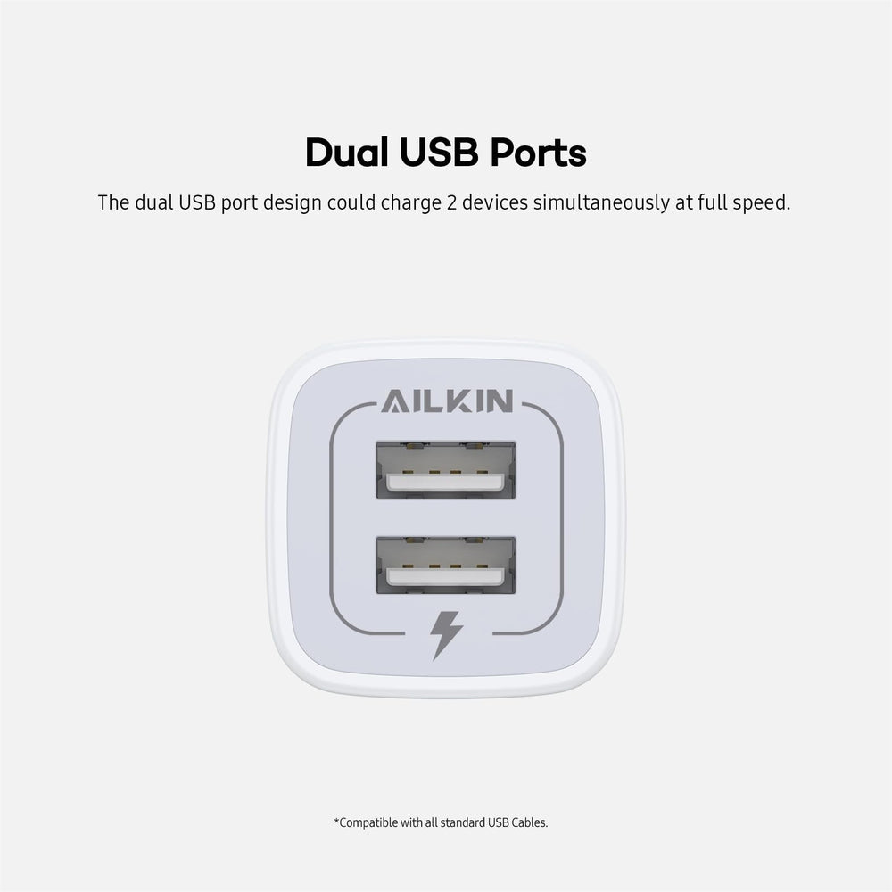 AILKIN safety-equipped charger with protection against overcharge and overheating