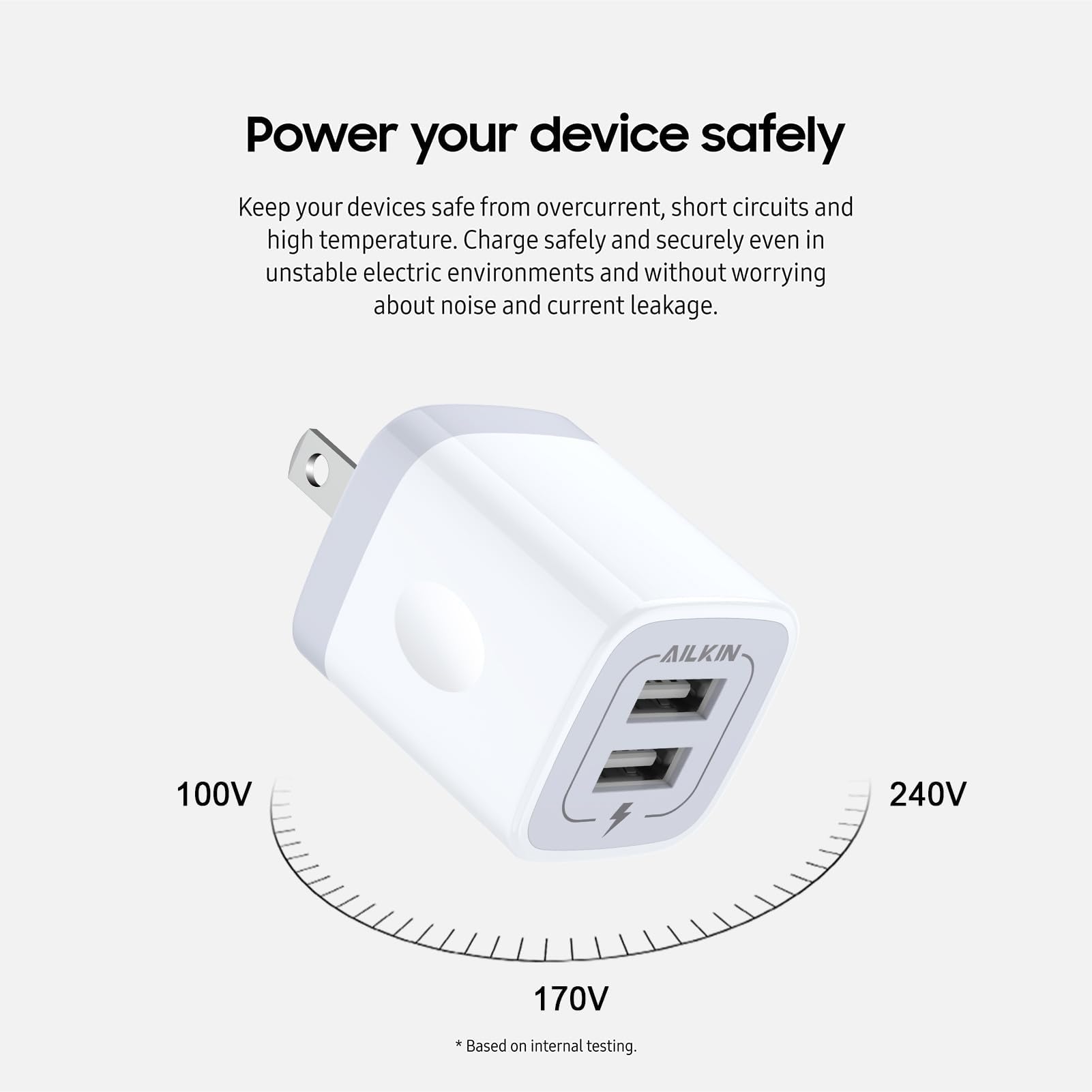 AILKIN USB charger universal compatibility for phones and tablets