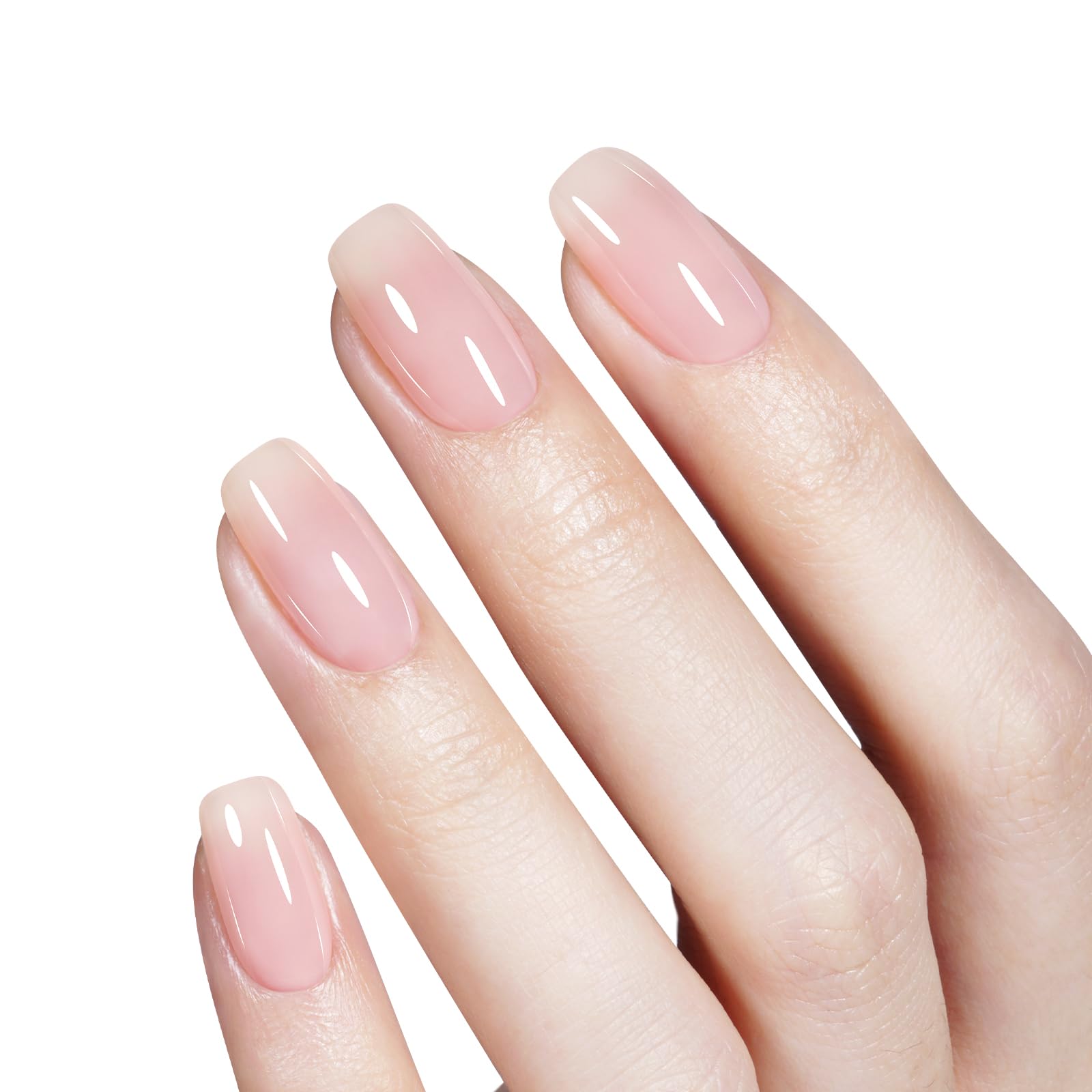 Subtle nude nails with AILLSA milky pink nude gel polish