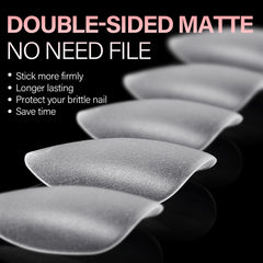 AILLSA full-cover clear tips with matte texture for natural look.