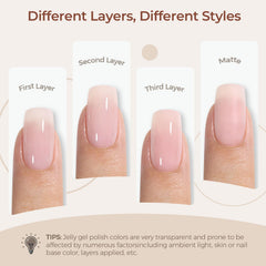 AILLSA translucent nude gel base for easy French manicure at home.