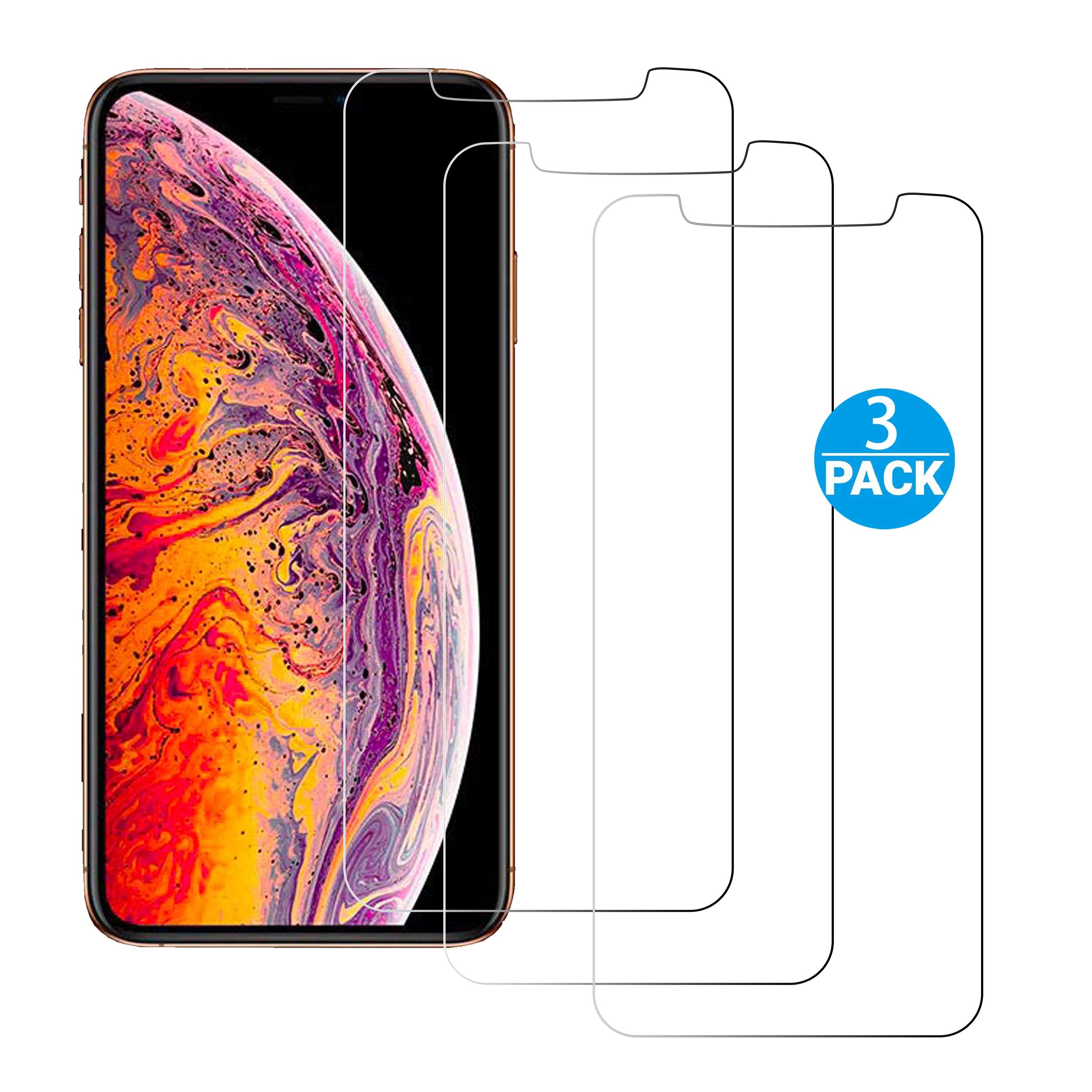 Ailun iPhone Xs/X protector with 2.5D rounded edges for case compatibility.