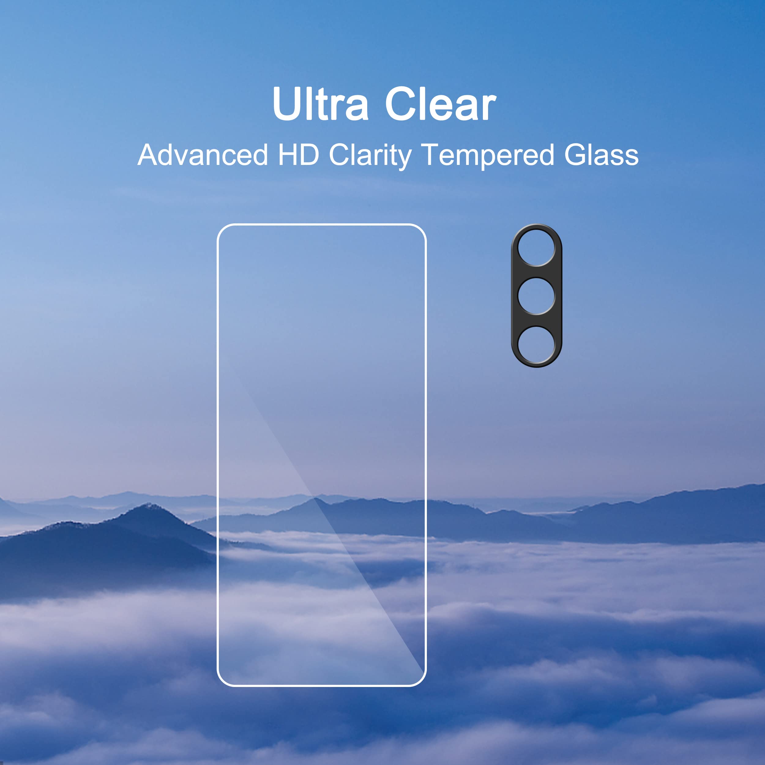 AILUN camera lens tempered glass packaging image showing triple-pack contents.