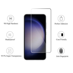 AILUN Galaxy S23 FE screen protector close-up with rounded edges for smooth touch.