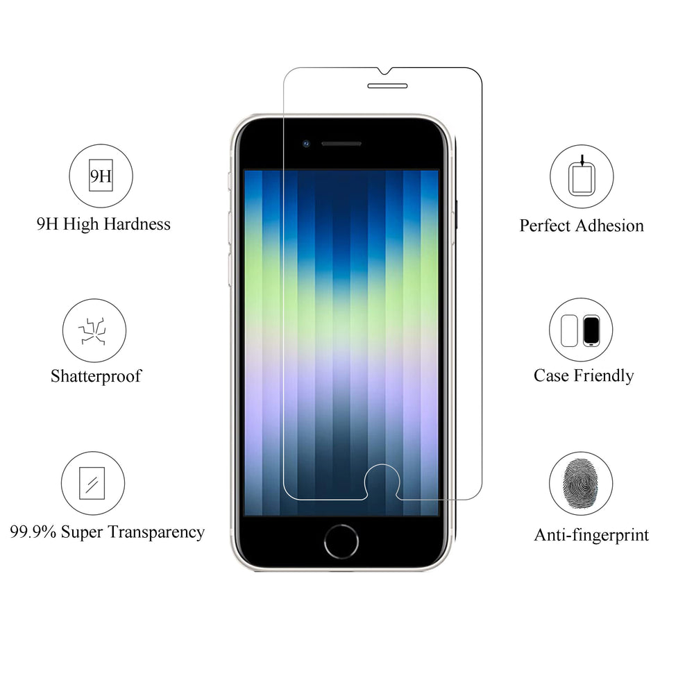 Ailun protector showcases edge-to-edge coverage for full front protection on iPhone SE