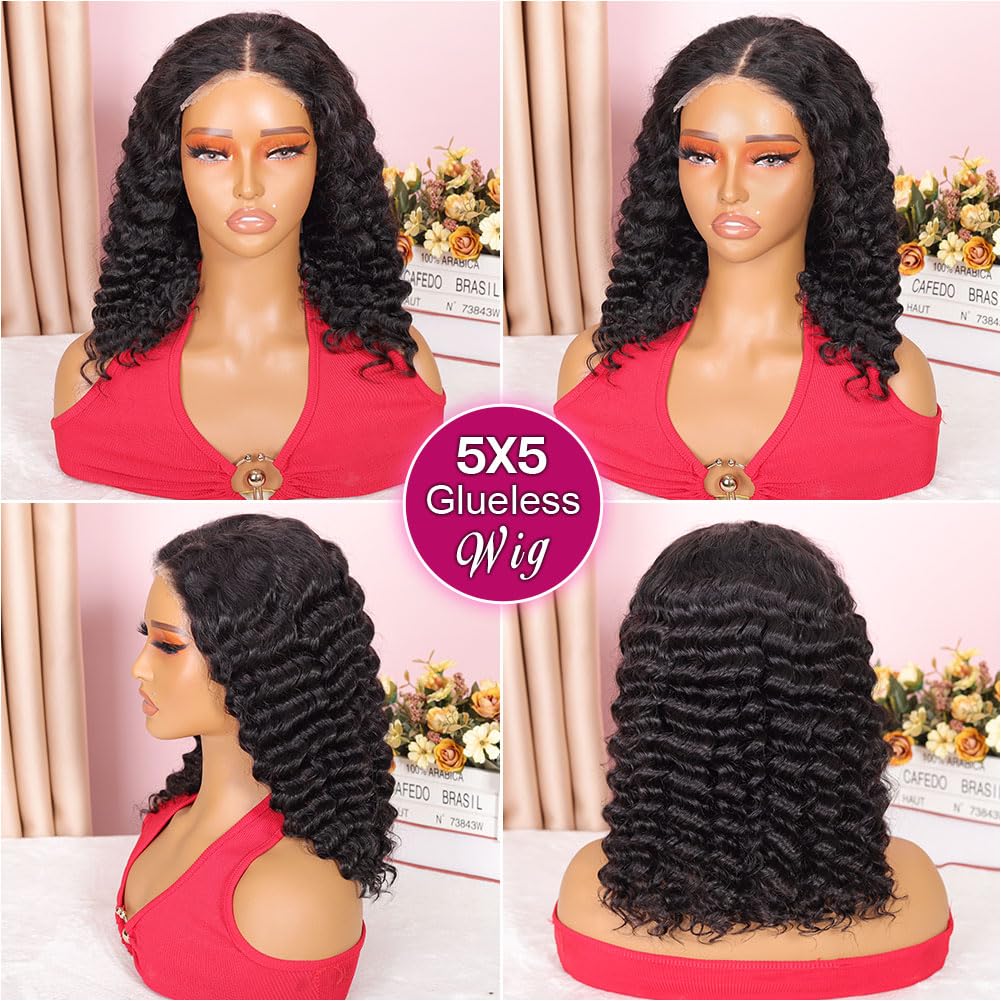 Ailwelia Curly Bob Wig 200 density delivers fuller, bouncy curls.