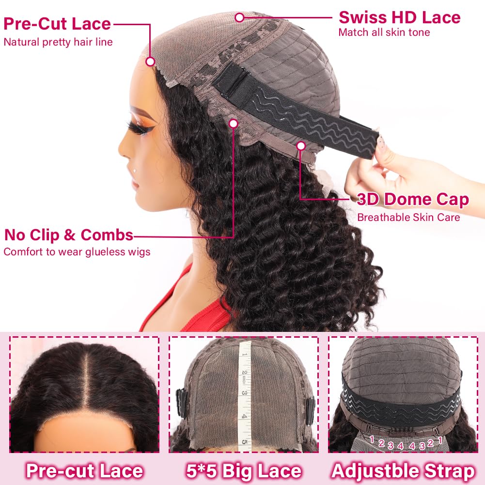 Ailwelia Curly Bob Wig Brazilian virgin human hair for authentic texture.