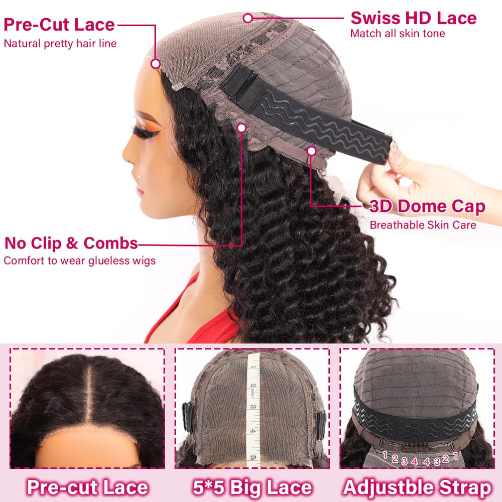 Ailwelia Curly Bob Wig Brazilian virgin human hair for authentic texture.