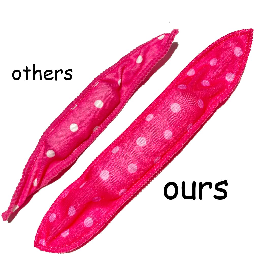 Aimin Hair Soft Curlers showing in-out rolling directions for varied curls