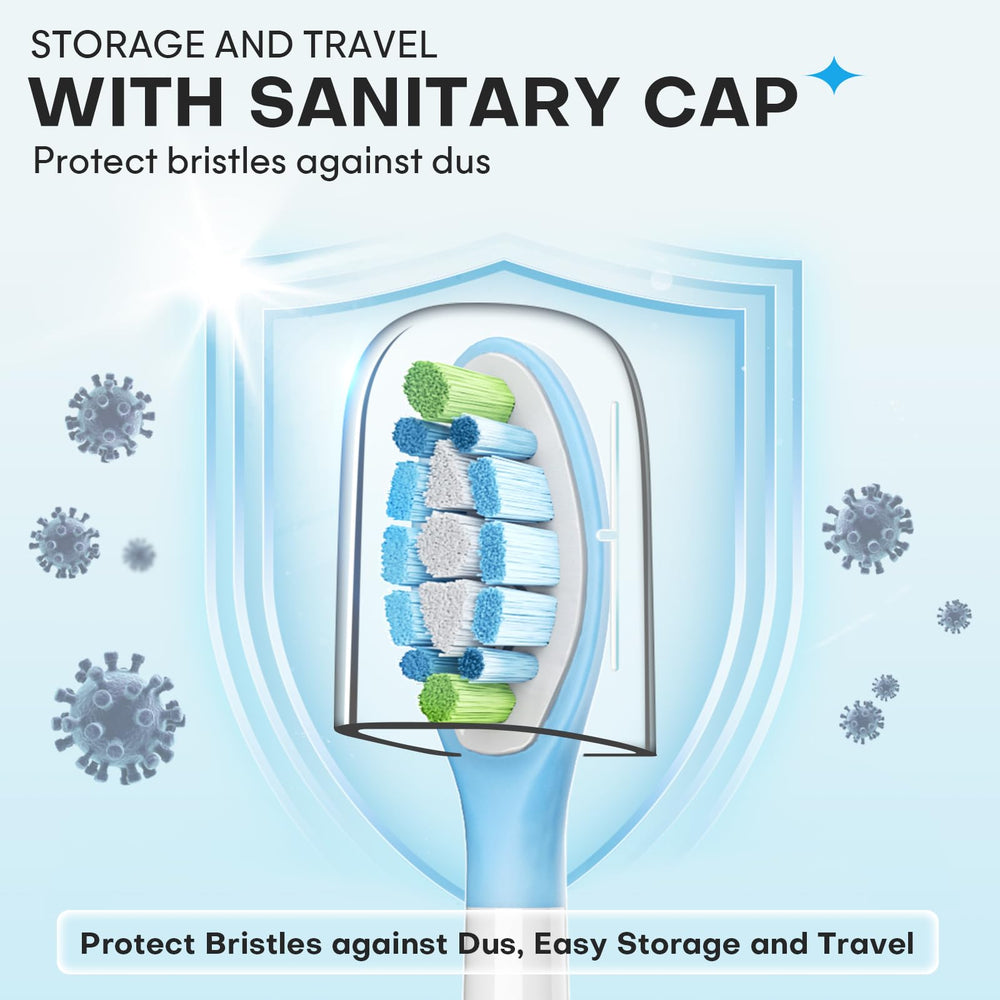 AiNeedCare 12-pack with six white and six black heads for Philips Sonicare
