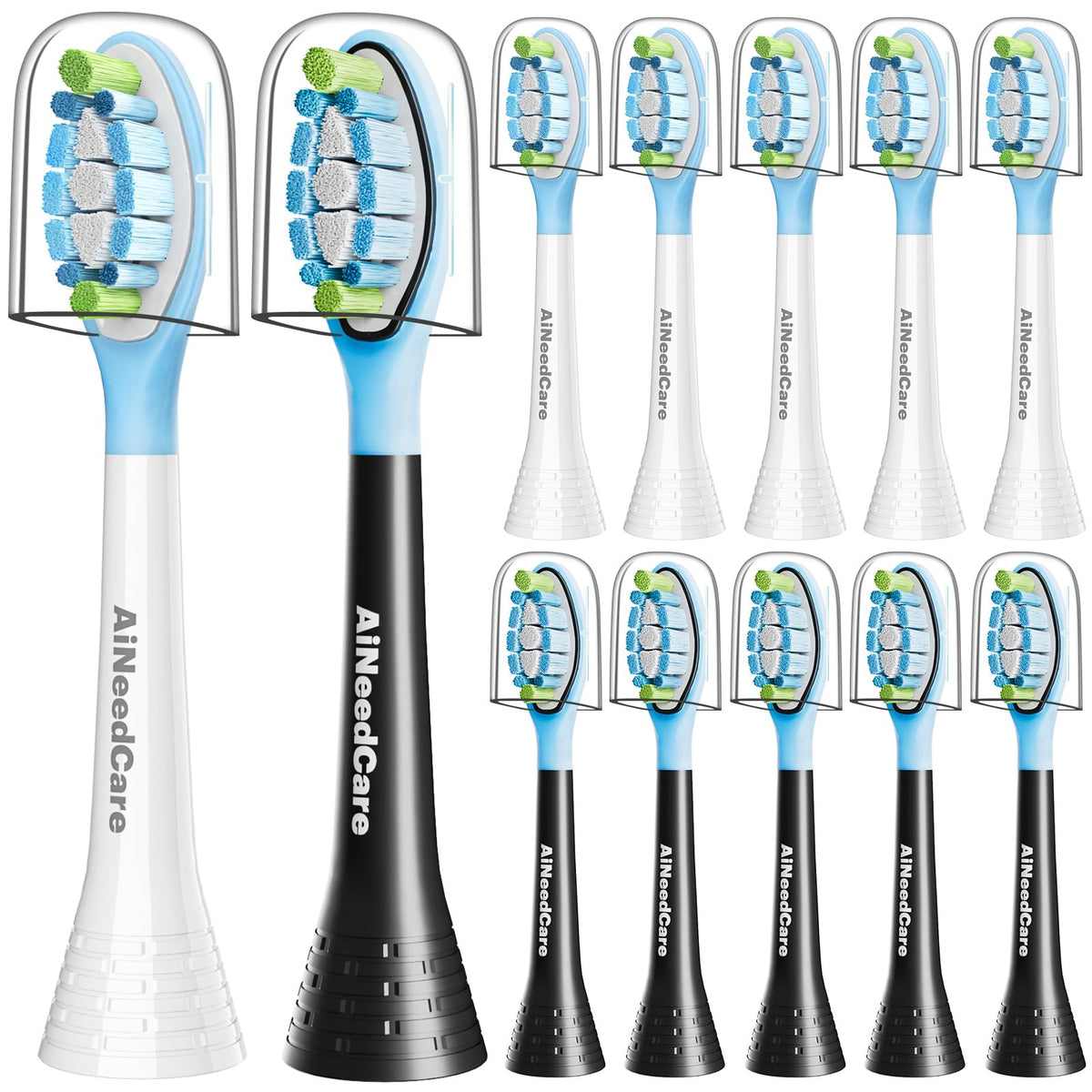 AiNeedCare Sonicare white replacement heads for Philips Sonicare, daily cleaning performance