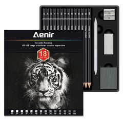 Aenir Sketch Pencils 18-piece set for versatile sketching and tonal control.