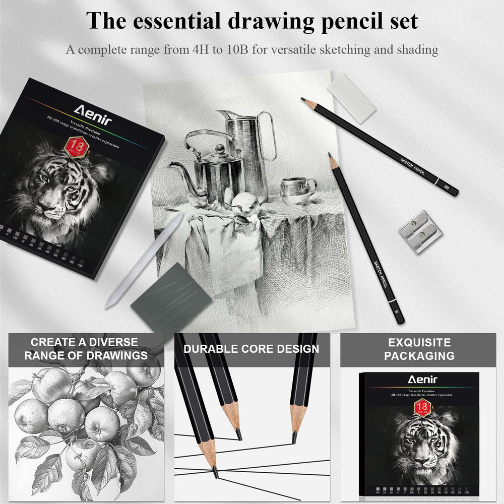 Aenir Sketch Pencils portable case keeps pencils organized on the go.