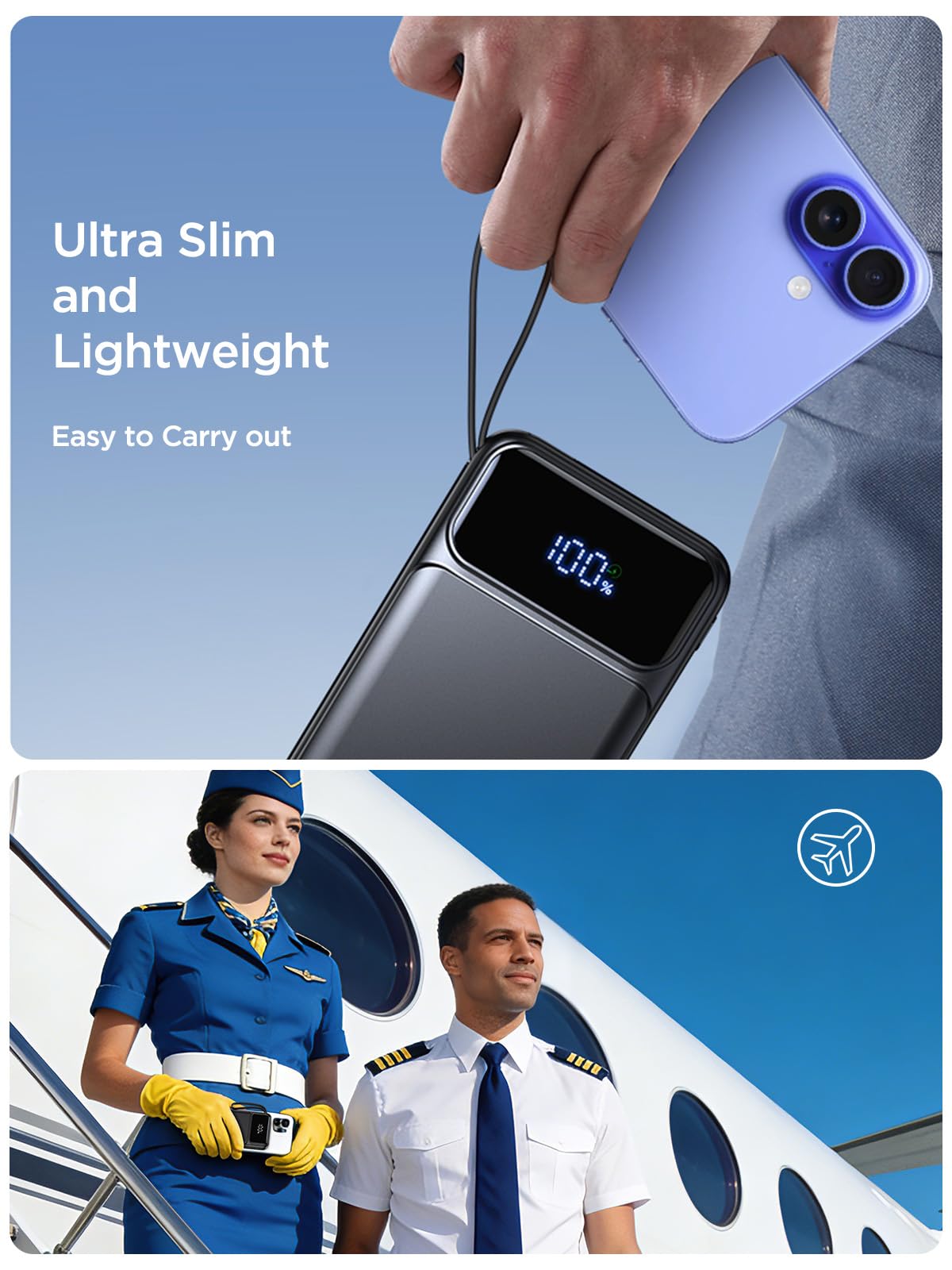 Aioneus LED display shows battery level and charging status clearly at a glance.