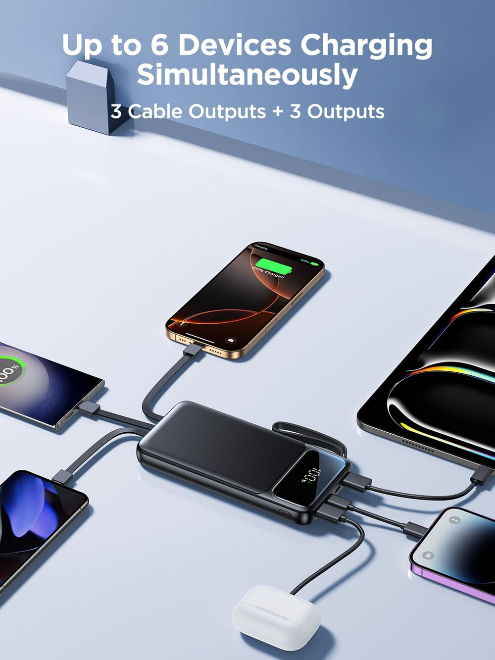 Aioneus ultra-compact travel charger fits easily in pockets and bags.