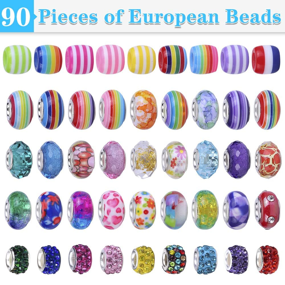 AIPRIDY 150-piece kit shows beads and charms for fun crafting